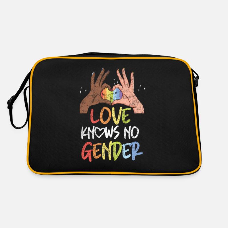 LGBT Pride Rainbow Love Knows No Retro Tasche