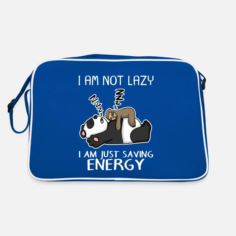 Lustiger Faultier Panda Spruch lustig Geschenk Retro Tasche