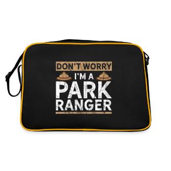 Lustiger Park Ranger - Retro Tasche - Schwarz/Gold - Hinten