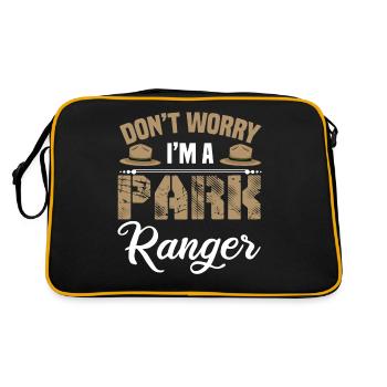 Lustiger Park Ranger - Retro Tasche - Schwarz/Gold - Hinten
