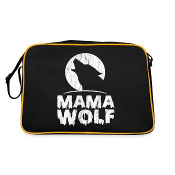 Mama Wolf - Retro Tasche - Schwarz/Gold - Hinten