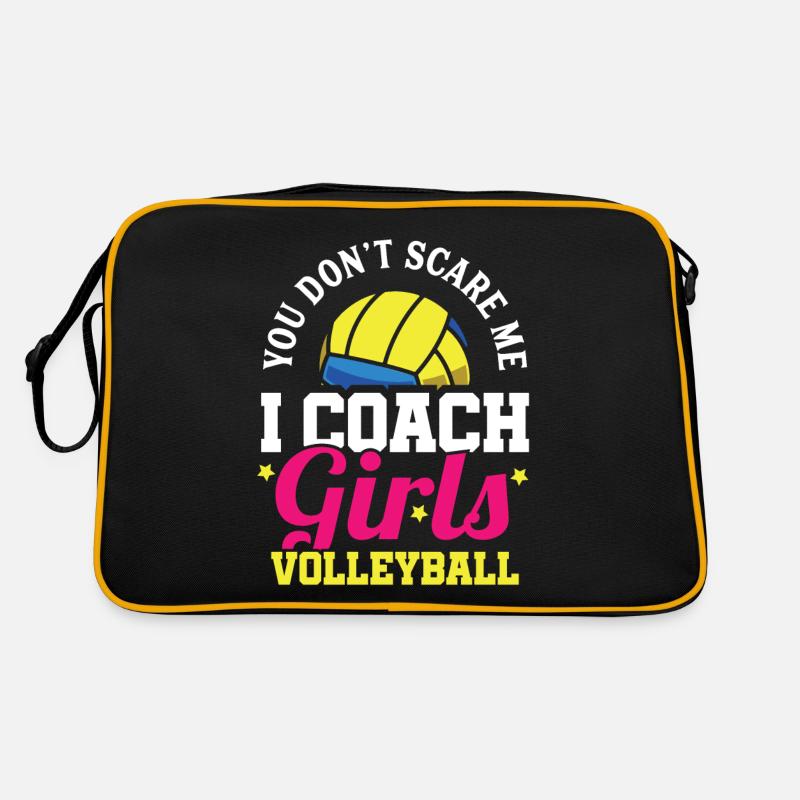 Mädchen Volleyball Trainer Lustig Retro Tasche