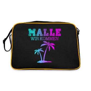 Malle wir kommen - Retro Tasche - Schwarz/Gold - Hinten