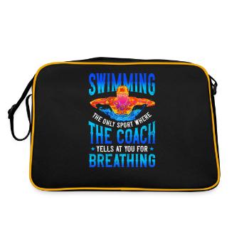 Swimmer Swim Breathing Butterfly - Retro Tasche - Schwarz/Gold - Hinten