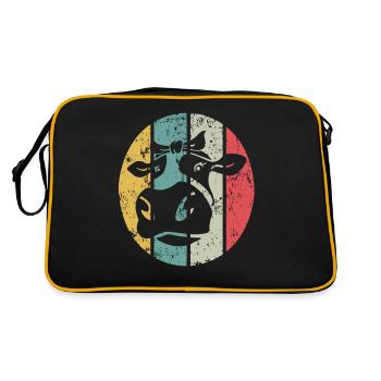 Dairy cow Farmer Farmer Farmer Cow Farm - Retro Bag - black/gold - Back