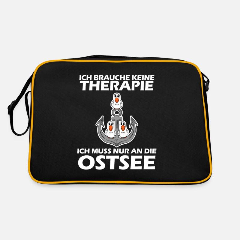 Ostsee Geschenk - Retro Tasche - Schwarz/Gold