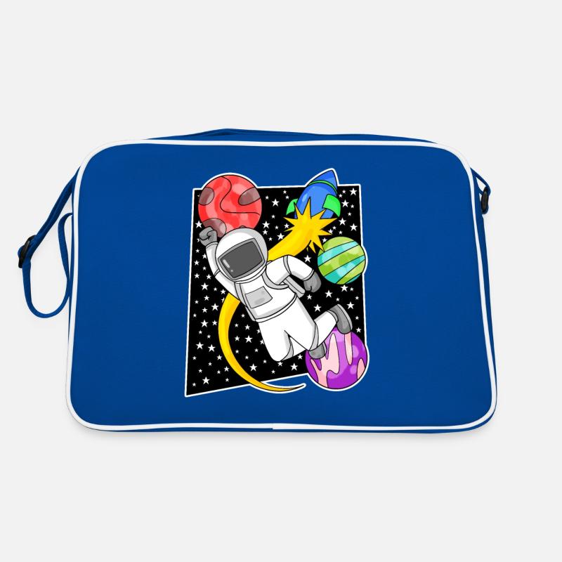 Astronaute dans l’espace avec fusée Sac Retro