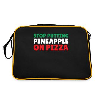 Italie Pizzas italien pas d’ananas sur pizza - Sac Retro - noir/or - Dos