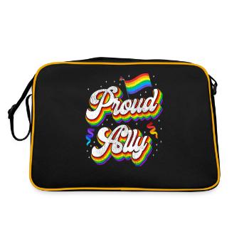 LGBT Pride Proud Ally Rainbow Flag - Retro Tasche - Schwarz/Gold - Hinten