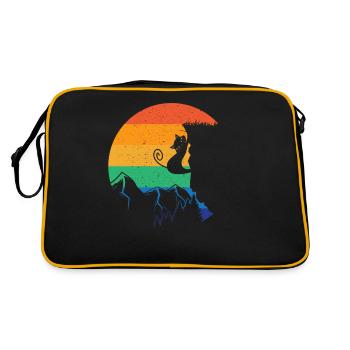 Rock Climbing Climber Cat Retro - Sac Retro - noir/or - Dos