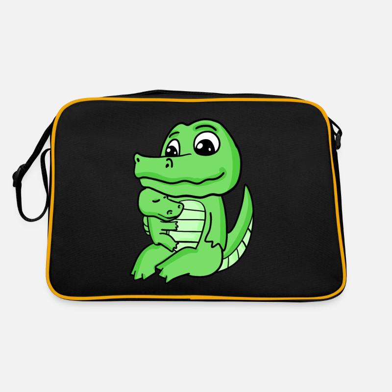 Famille crocodile - Crocodile avec bébé - Crocodile Sac Retro