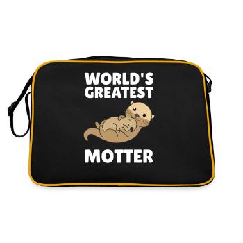 Best Motter loutres Worspiel pour maman animaux mignons - Sac Retro - noir/or - Dos