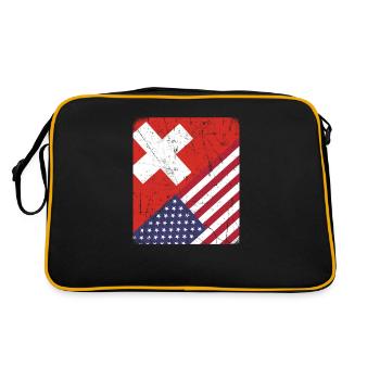 Suisse Drapeau américain Suisse - Sac Retro - noir/or - Dos