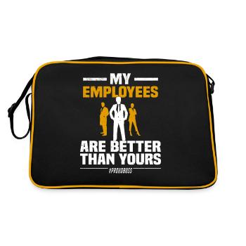 Team Entrepreneur Startup Stolzer Chef Kollegen - Retro Tasche - Schwarz/Gold - Hinten