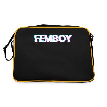 Femboy LGBTQ Gay Pride Anaglyph Vaporwave - Retro Bag - black/gold - Back