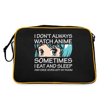 I Don’t Always Watch Anime Girl Otaku Aesthetic - Sac Retro - noir/or - Dos