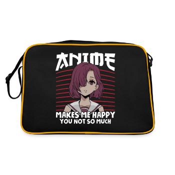 Anime Makes Me Happy You Not So Much Anime Waifu - Sac Retro - noir/or - Dos