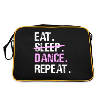 Dancing Dance - Eat Sleep Dance Repeat - Retro Tasche - Schwarz/Gold - Hinten