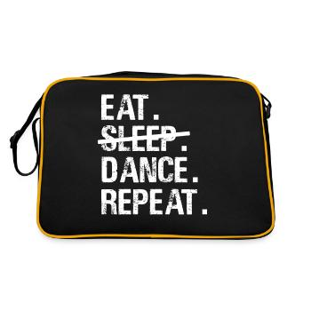 Eat Sleep Dance Repeat - Dancing Dance - Retro Tasche - Schwarz/Gold - Hinten