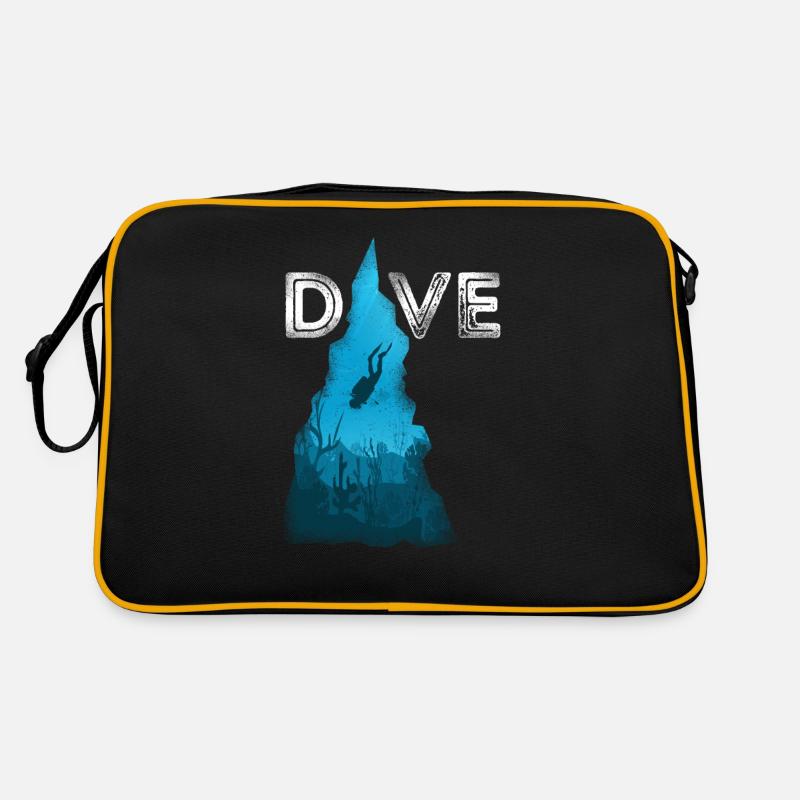 Scuba Diving Diver Dive - Sac Retro - noir/or