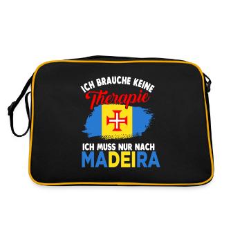 Madeira Therapie Geschenk - Retro Tasche - Schwarz/Gold - Hinten