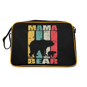 Maman Bear Bébé Progéniture Ours maman ours bébé ours - Sac Retro - noir/or - Dos
