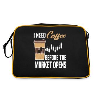 Actionnaire Action Börse Trading Café Marché boursier - Sac Retro - noir/or - Dos