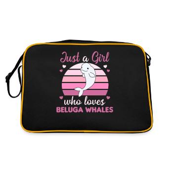 Une seule fille qui aime les baleines de Beluga - Sac Retro - noir/or - Dos
