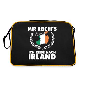 Mir reichts ich reise nach IrlandMir reichts ich r - Retro Tasche - Schwarz/Gold - Hinten