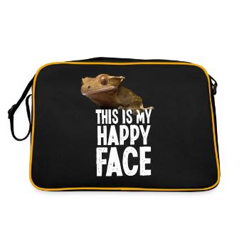 Crested Gecko This Is My Happy - Retro Bag - black/gold - Back