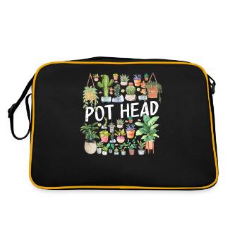 Potted Plant Pot Head - Retro Bag - black/gold - Back