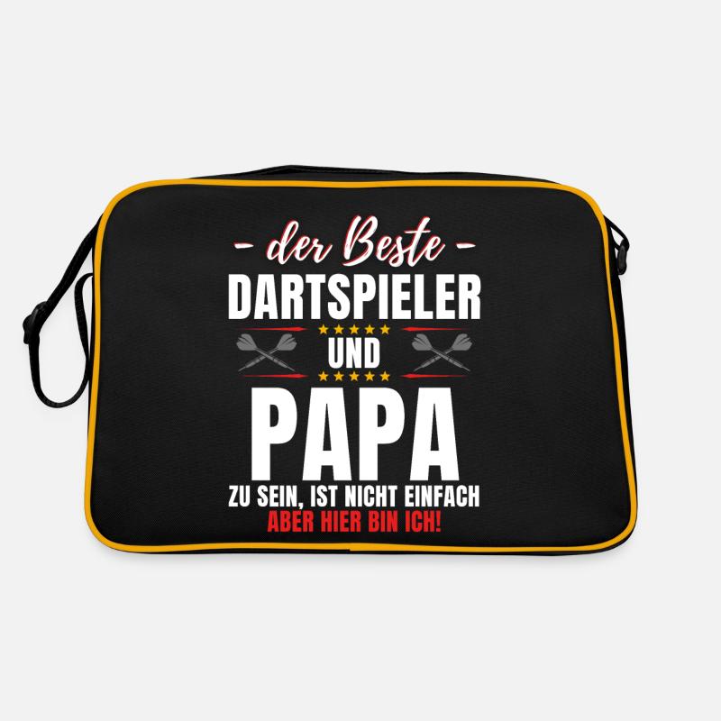 Lustiges Dart Papa Darts Vater Spruch Dartpfeil Retro Tasche