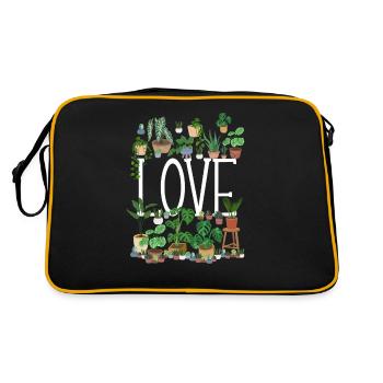 Plant Love - Retro Tasche - Schwarz/Gold - Hinten