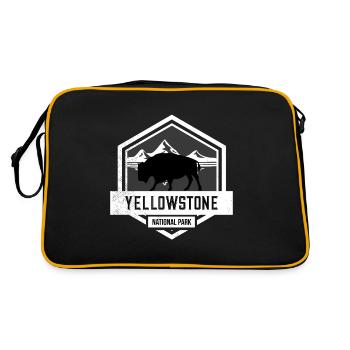 Yellowstone National Park Bison - Retro Bag - black/gold - Back