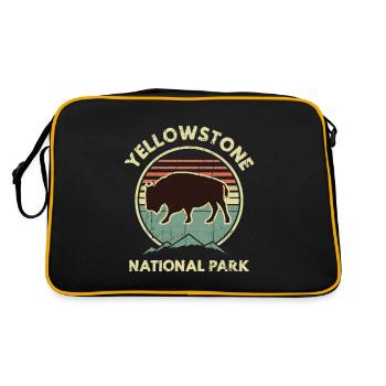 Yellowstone National Park Bison - Retro Bag - black/gold - Back