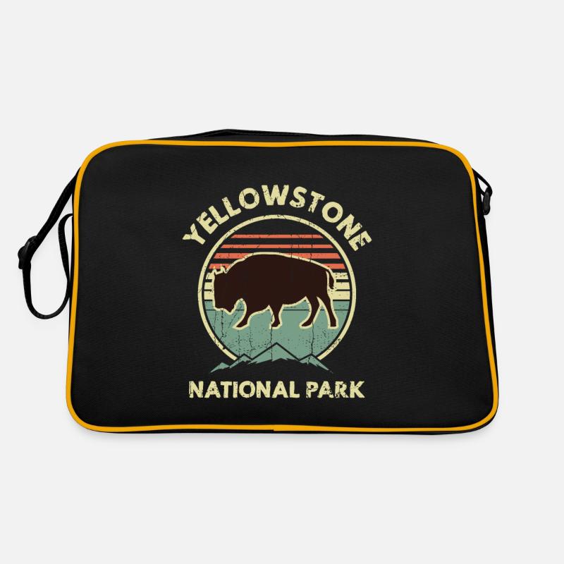 Parc national de Yellowstone Bison - Sac Retro - noir/or