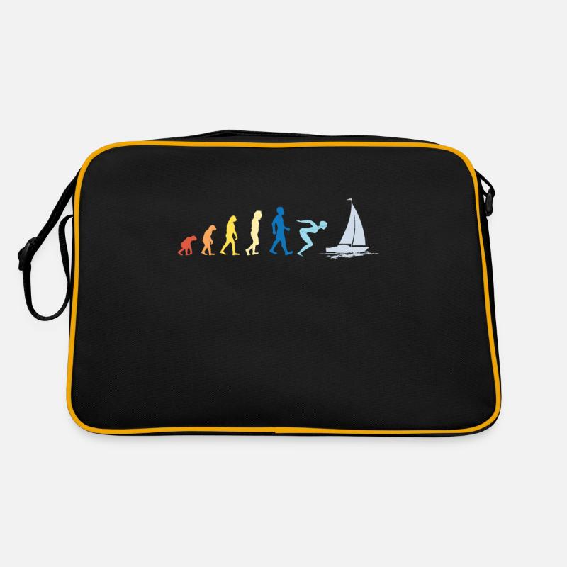 Sailing Sailboat Evolution - Retro Tasche - Schwarz/Gold