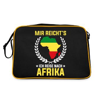 Mir reichts ich reise nach AfrikaMir reichts ich r - Retro Tasche - Schwarz/Gold - Hinten