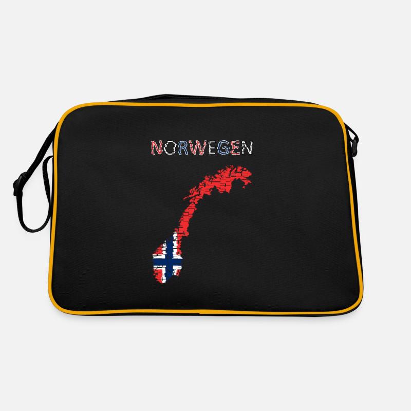 Norway Map Art Design Retro Bag