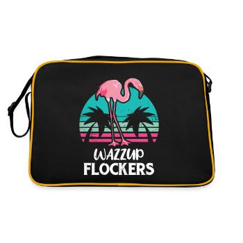 Flamingo Pink Flamingo Flamingo Flamingo Cadeau - Sac Retro - noir/or - Dos