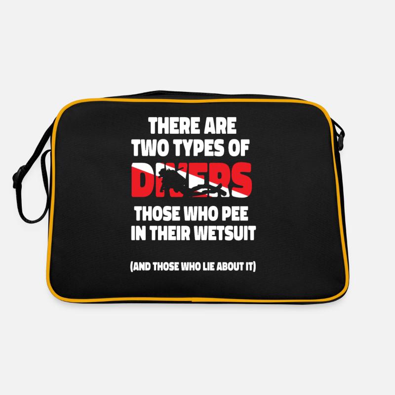 Scuba Diving There Are Two Types - Retro Tasche - Schwarz/Gold