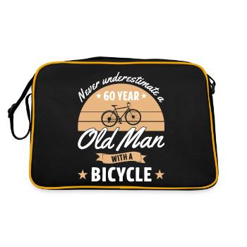 Never underestimate a 60 year old man with bicycle - Sac Retro - noir/or - Dos