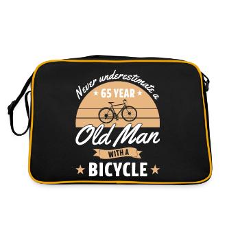 Never underestimate a 65 year old man with bicycle - Sac Retro - noir/or - Dos