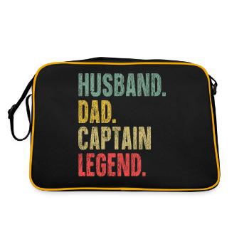 Sailing Vintage Retro Husband Dad - Retro Bag - black/gold - Back