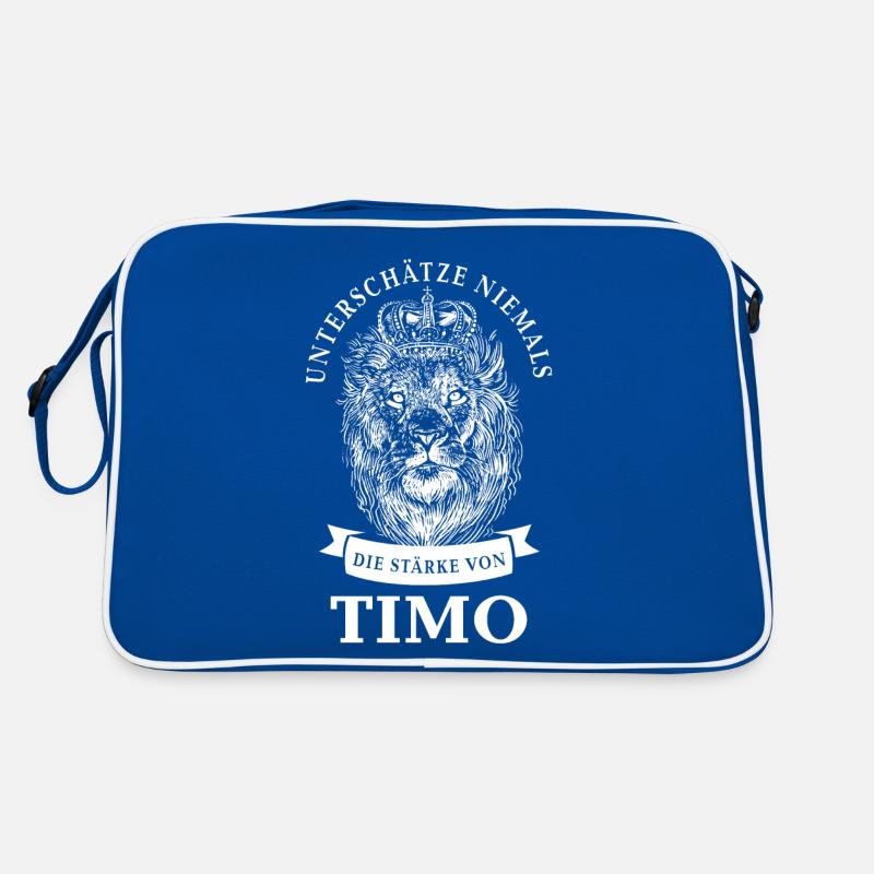 Timo Geschenk Name Löwe Retro Tasche
