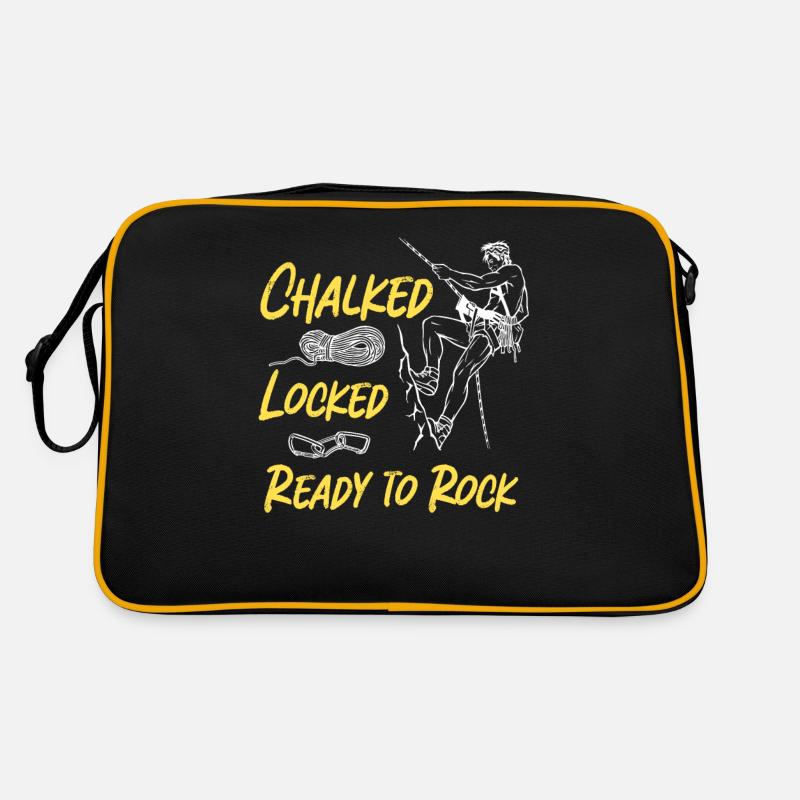Rock Climbing Climber Chalked Retro Tasche
