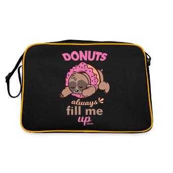 Sloth in a delicious donut - Retro Bag - black/gold - Back