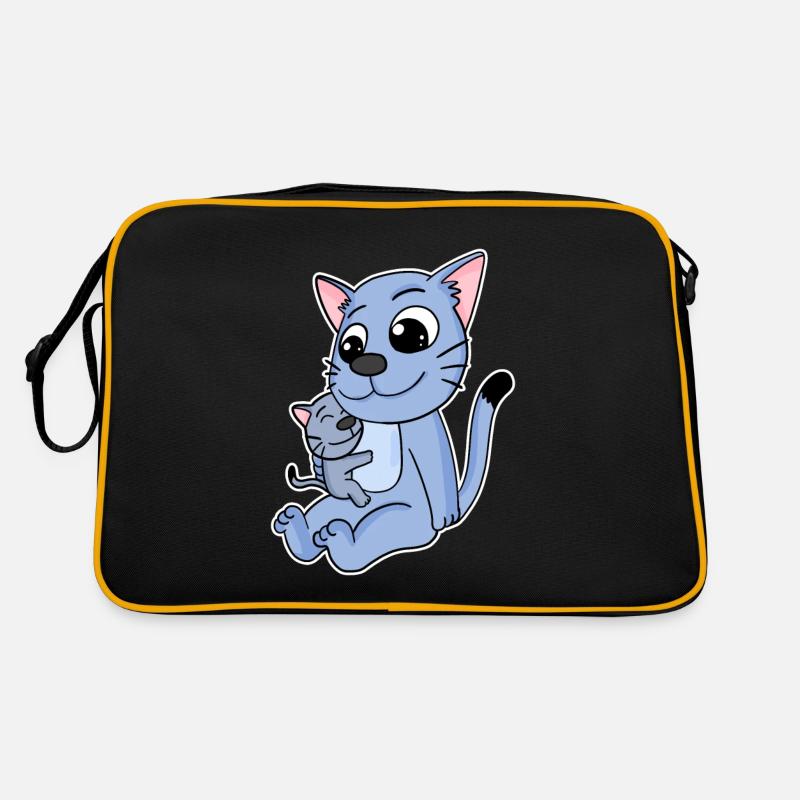 Famille chat - Chat avec bébé - Chat Sac Retro
