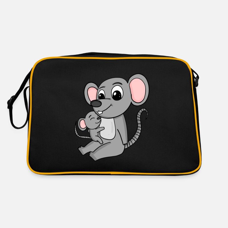 Mouse Family - Mouse with Baby - Mouse Retro Bag