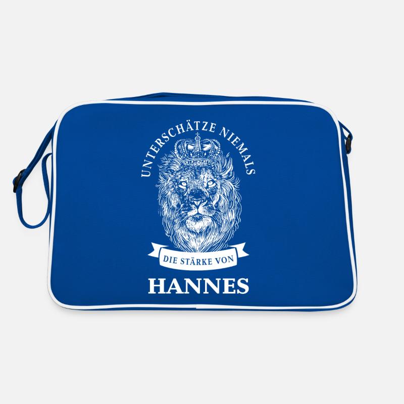 Hannes Geschenk Name Löwe Retro Tasche